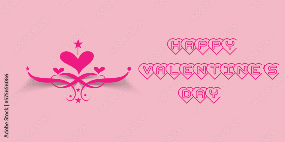 Happy valentines day  vector illustration, pink background with pink hart