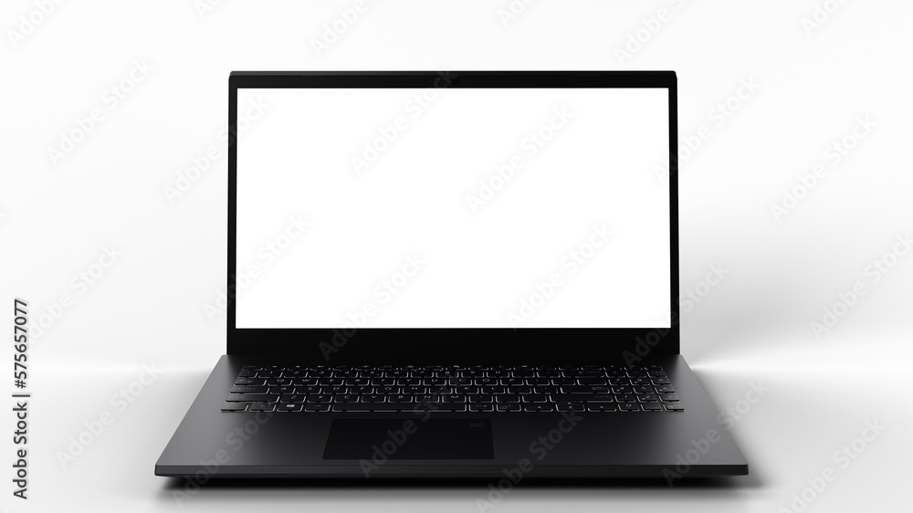 3D rendered , high end Laptop with transparent screen and background for content replacement. 3D rendered , high end Laptop with transparent screen and background for content replacement.
