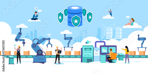 Smart industry 4.0 Internet of things technology vector illustration