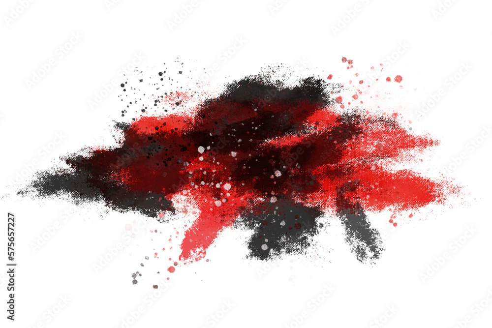 Black and Red Watercolor modern brush style with colorful texture for your template.
