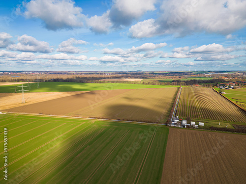 Aerial view of the GEO600 interferometer near Sarstedt, Germany photo