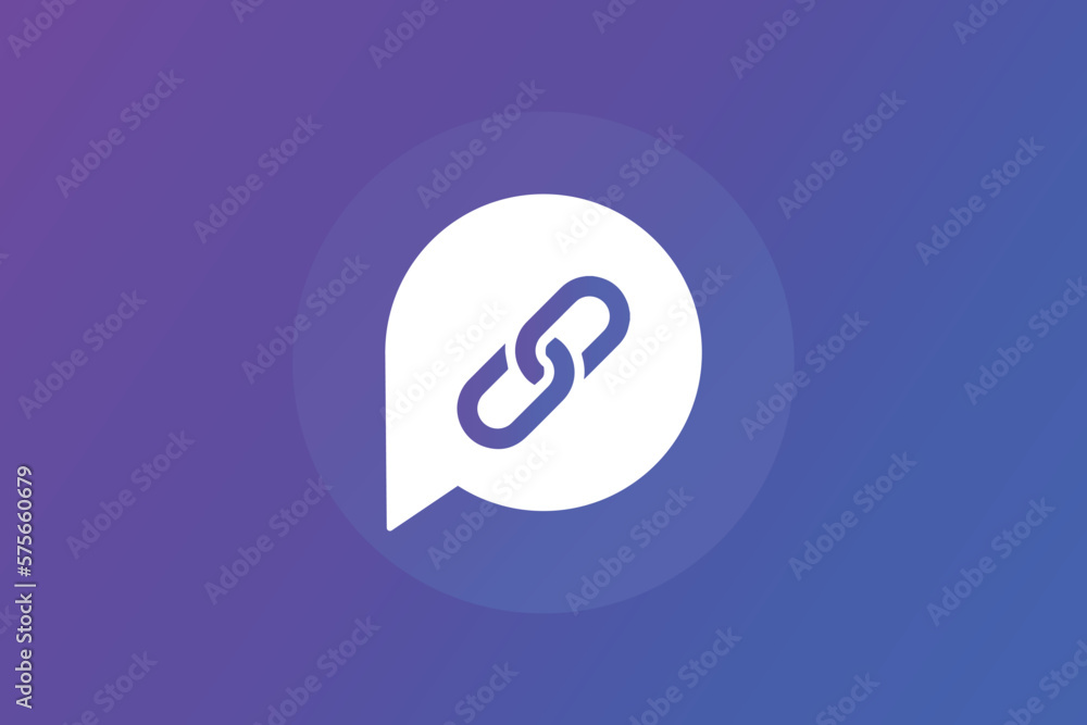 Link icon with speech bubble vector design Link icon with speech bubble vector design