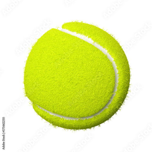 Canvas Print Tennis ball isolated on transparent background. 3D rendering.