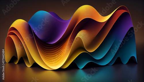 Abstract colorful gradient wave background.