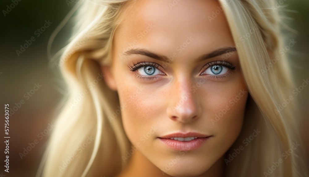 Beautiful blonde woman, blue eyes - Generative ai Beautiful blonde woman, blue eyes - Generative ai