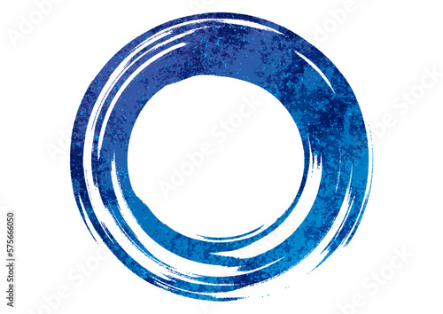 筆で描いた青い丸