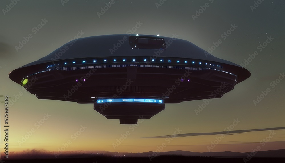 ufo unidentified flying object hovering earth Generative AI