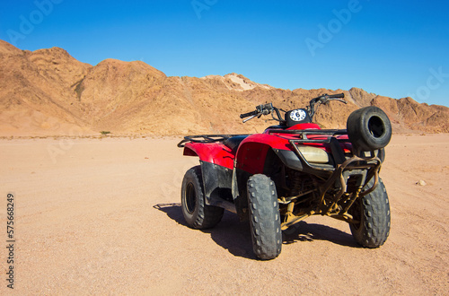 Quad bike in the middle of the Nabq protected area, South Sinai, Egypt, Africa