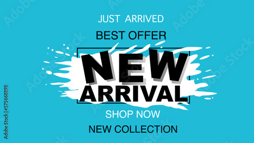 Blue new arrival banner for store