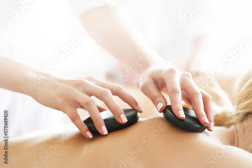 Spa stone massage session