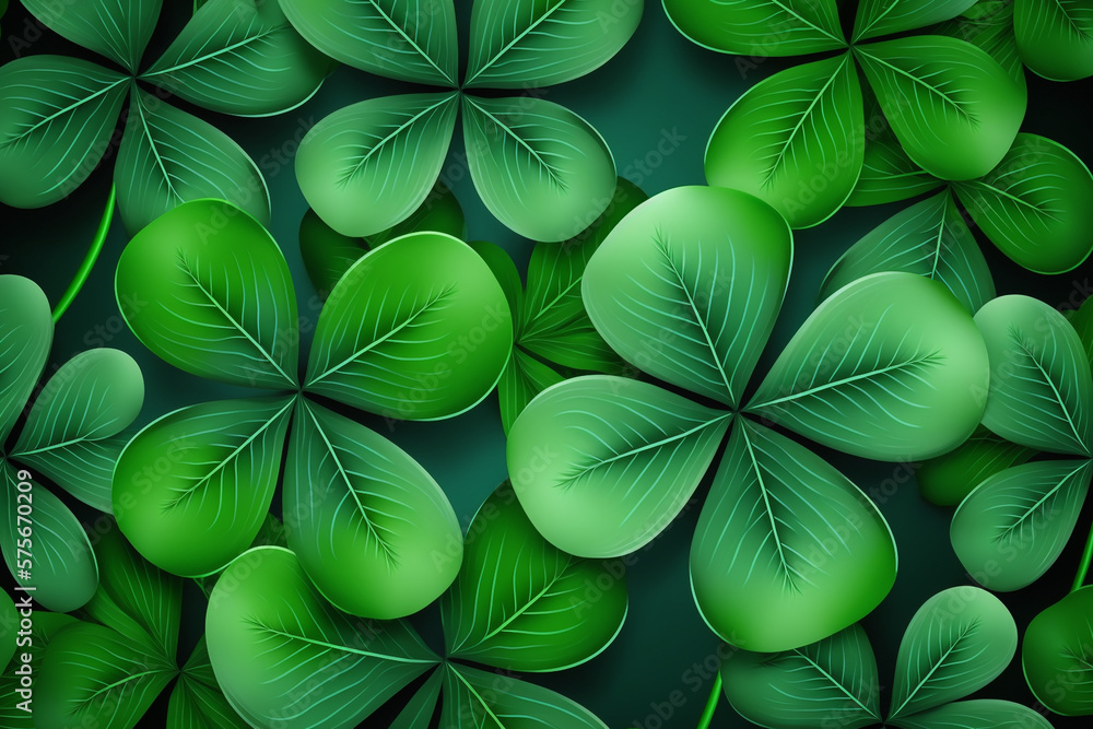 Saint Patrick's day green background. Green clover leaves pattern illustration Saint Patrick's day green background. Green clover leaves pattern illustration