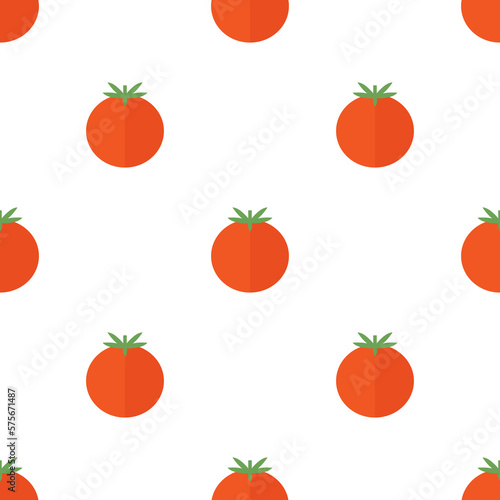 Seamless pattern with fresh tomatoes in flat style