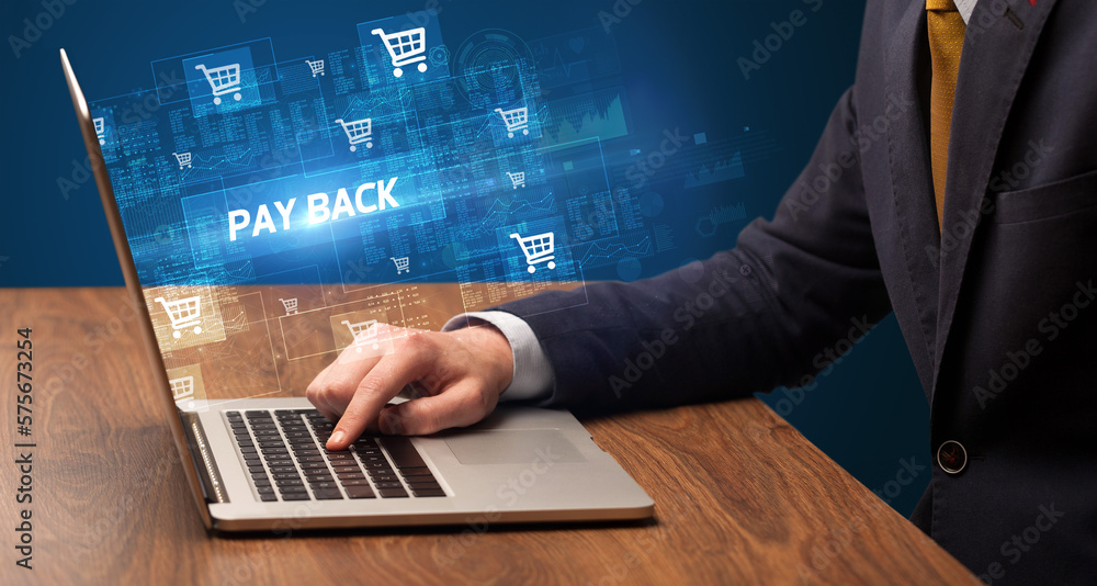 Businessman working on laptop concept Businessman working on laptop concept