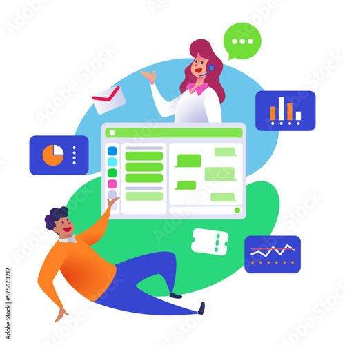 Customer relationship management omnichannel dashboard analysis for business, marketing, and sales.