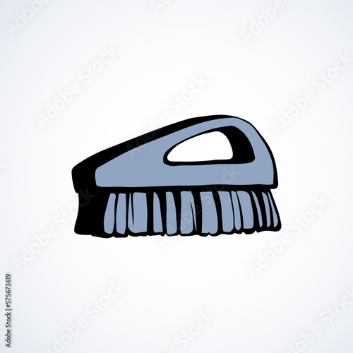 Brush for cleaning. Vector drawing