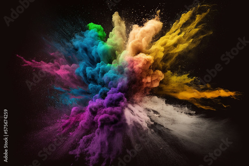 Floating Colors: Abstract Stock Illustration with floating colors. Ai generated.