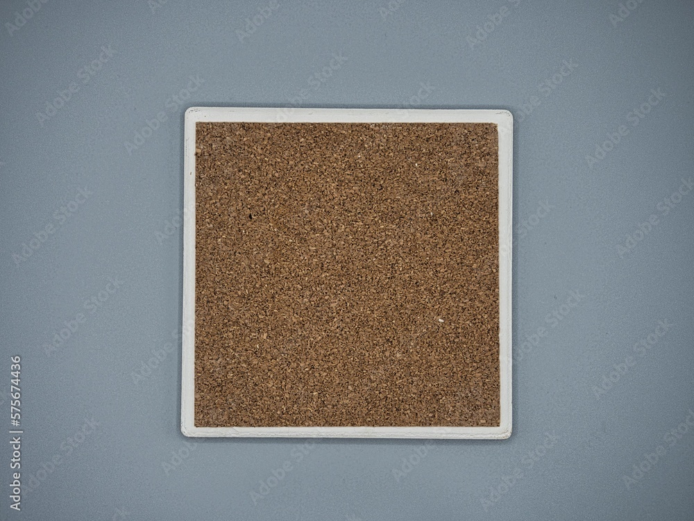 Fototapeta premium Cork Coaster on Gray Background