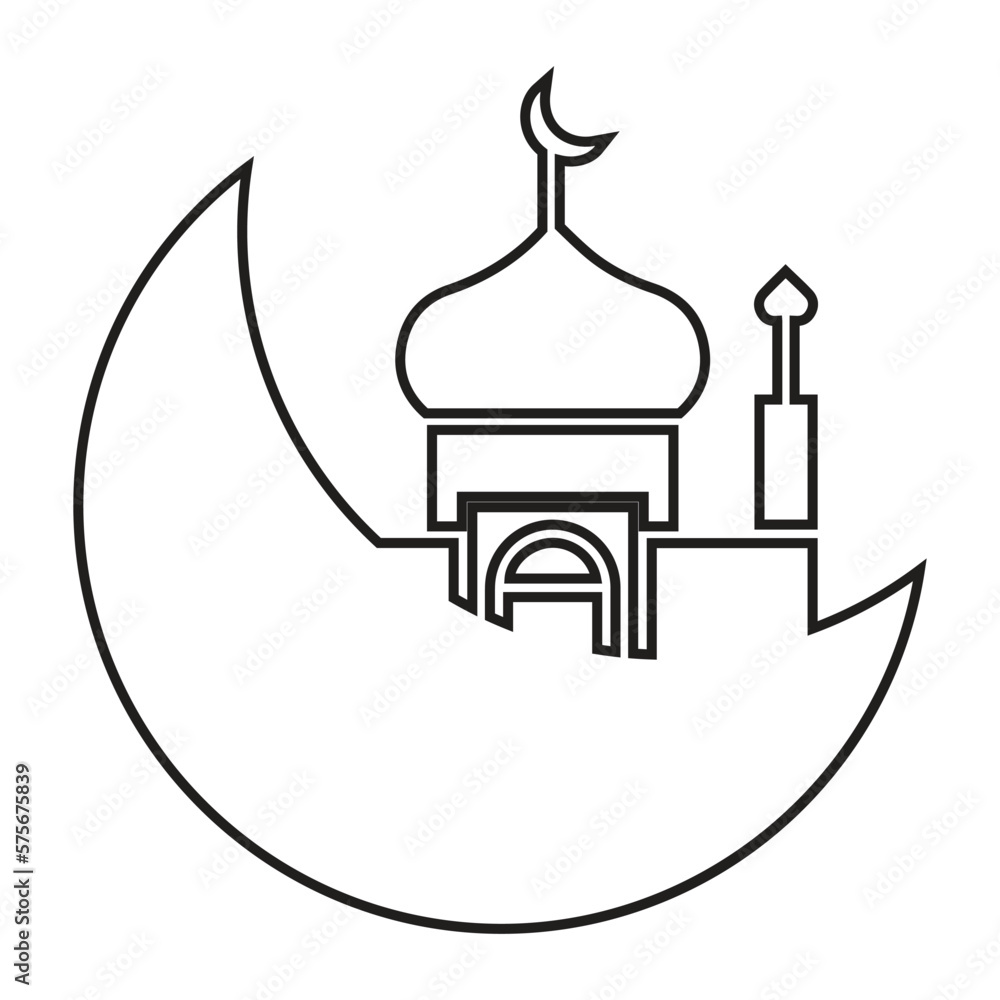 Obraz premium Abrahamic, islam, moon icon