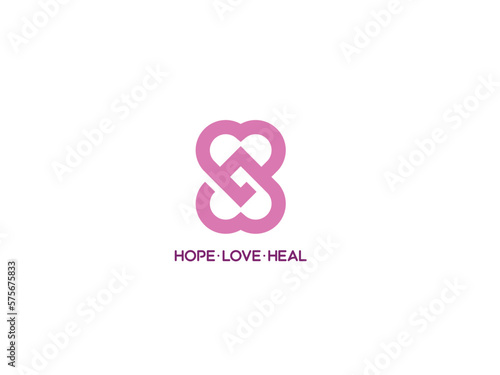 The stylized symbol with red hearts