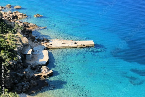 Fototapeta Naklejka Na Ścianę i Meble -  Turquoise sea in Lopar, island Rab, Croatia