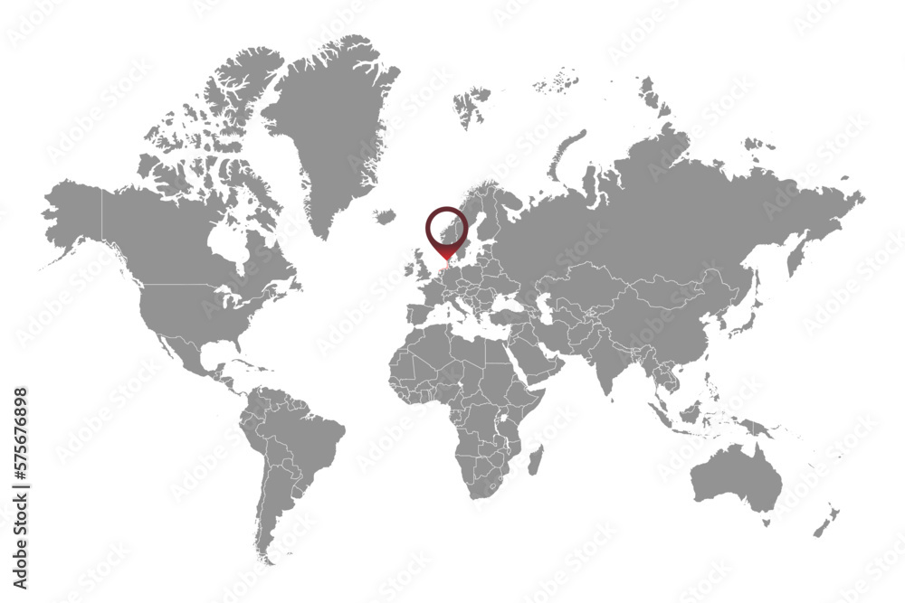 Wadden Sea on the world map. Vector illustration. Wadden Sea on the world map. Vector illustration.