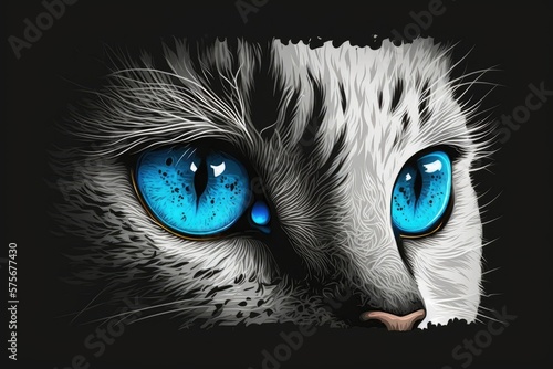 Cat with blue eyes. Generative AI