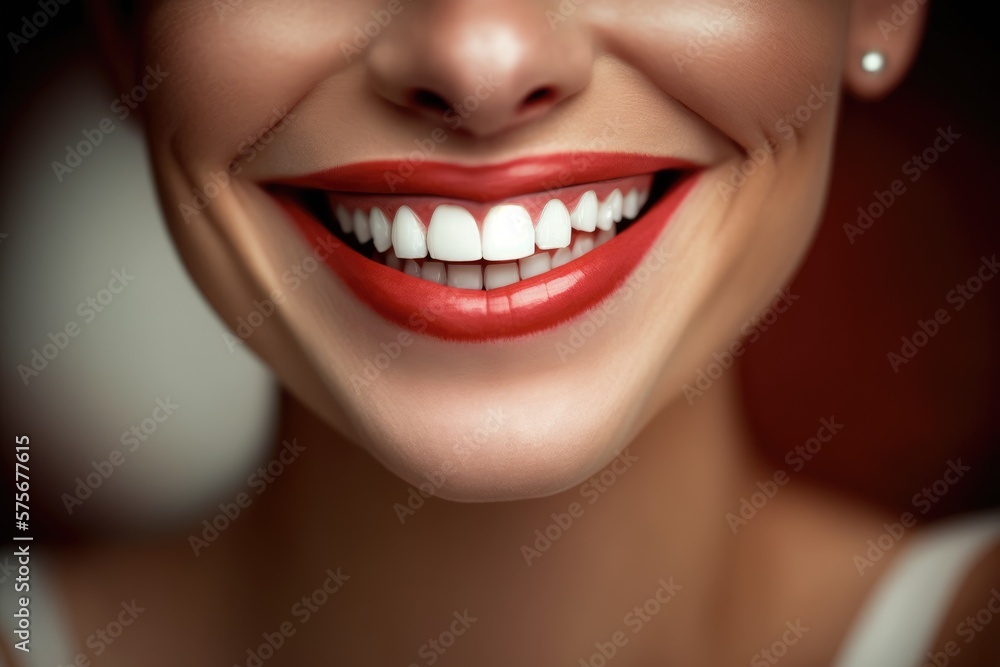 Fototapeta premium A smile with perfectly white teeth, Generative AI