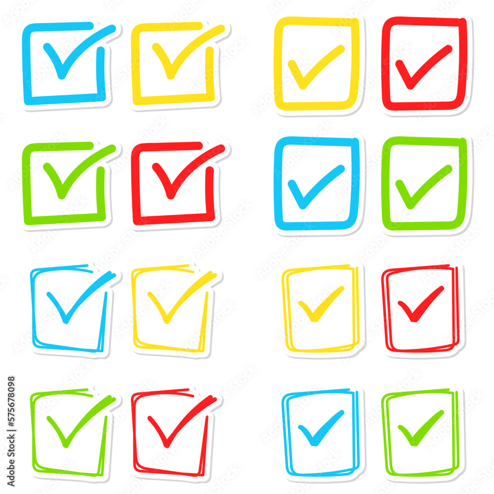 Set of hand drawn Check Mark Set of hand drawn Check Mark