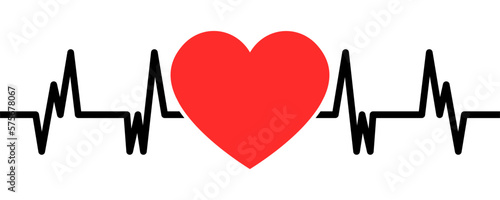 Heart beat vector icon. Pulse or rhythm red heart. Vector 10 Eps.