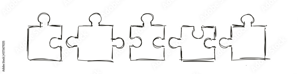  Foto zu Puzzle Skizze Zeichnung Band Banner Elemente Puzzleelemente Teile 