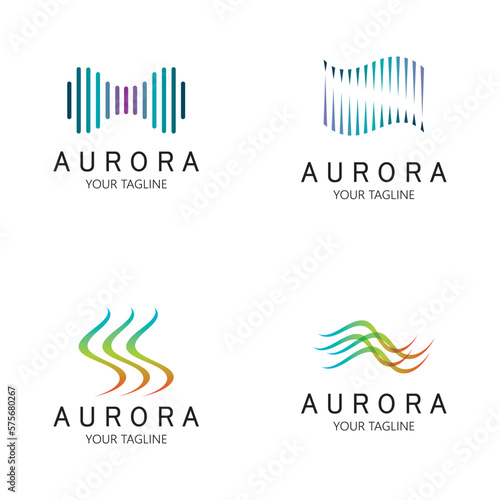 aurora logo design icon illustration vector template