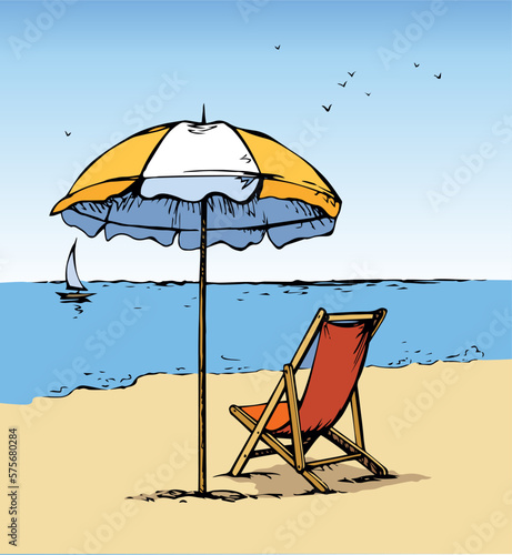Parasol. Vector drawing