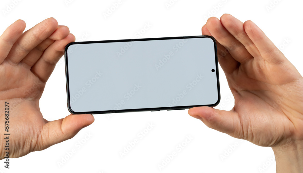 Smartphone in two hands in horizonta