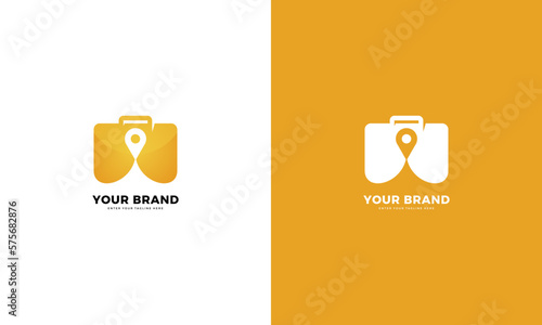 Travel bag logo, vector design 