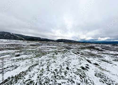 The Yucaipa, California, North Bench Area covered with Snow after a Winter Storm photo