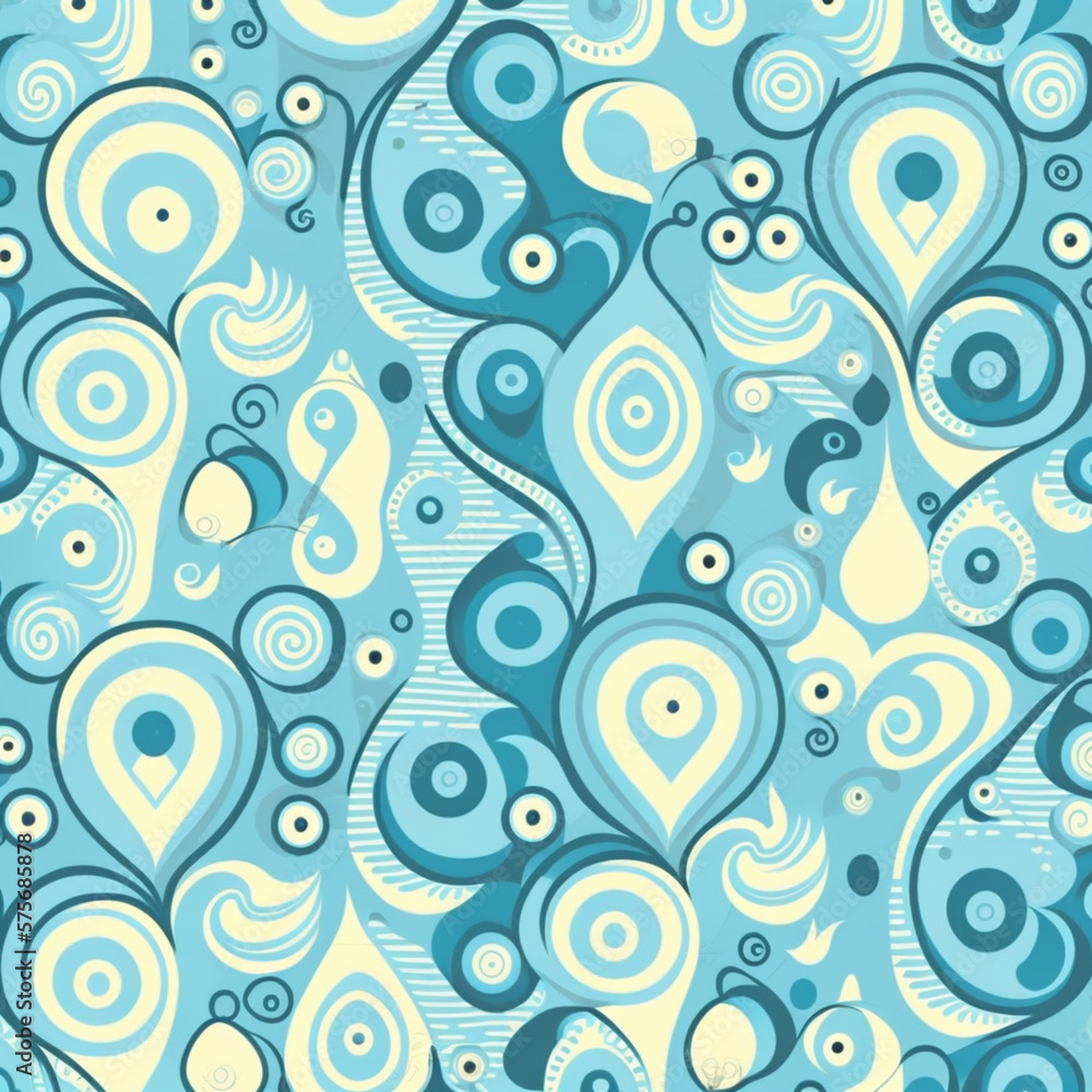 a pattern with abstract baby blue, cartoon 2, Generative AI a pattern with abstract baby blue, cartoon 2, Generative AI