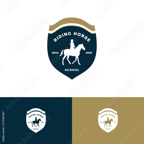 Riding schools and equestrian team logo design