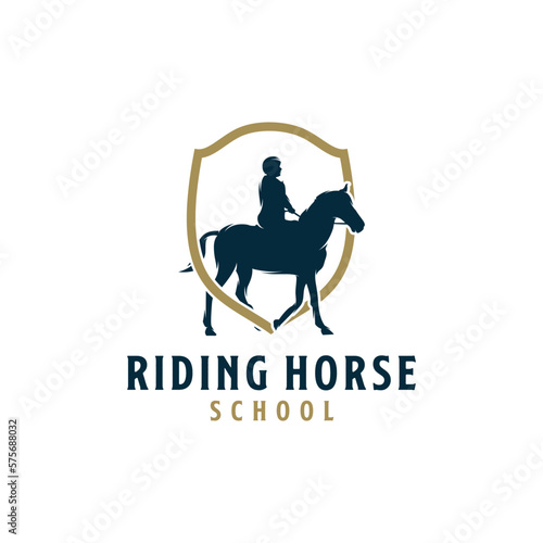 Riding schools and equestrian team logo design