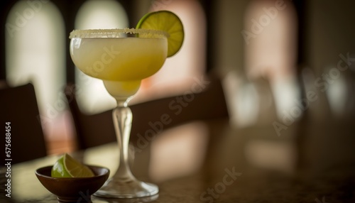 Foto Margarita - A classic cocktail made with tequila, lime juice, and Cointreau or t