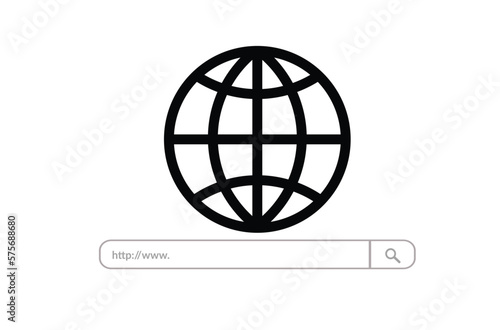 Search ber, Globe earth, vector computer address symbol of text web from templates