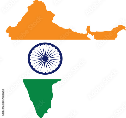 India flag map. vector illustration