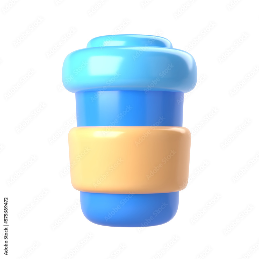 Coffe cup icon with. 3d vector icon Coffe cup icon with. 3d vector icon
