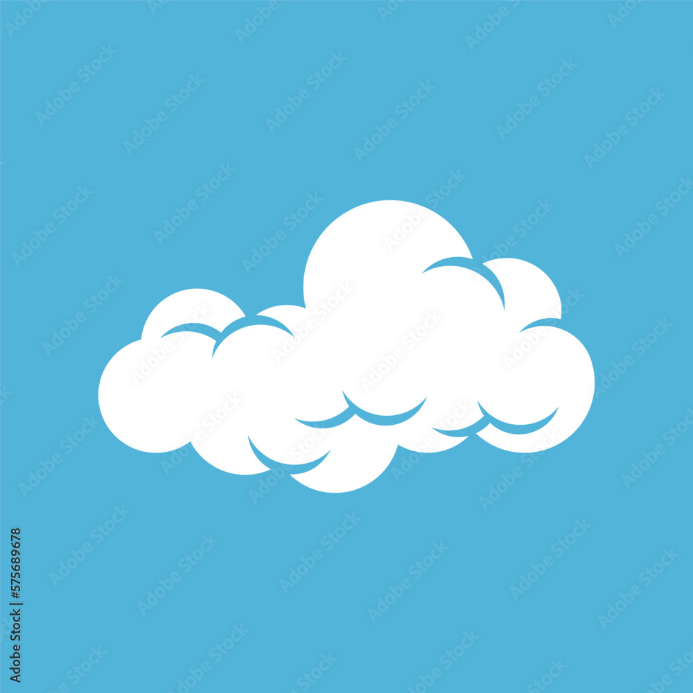 Vector of white clouds on light blue background