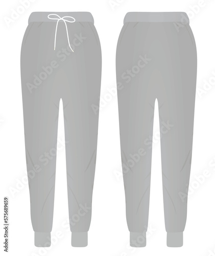 Grey tracksuit bottom. vector illustration