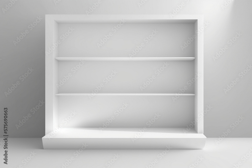 Fototapeta premium White Shelves on white