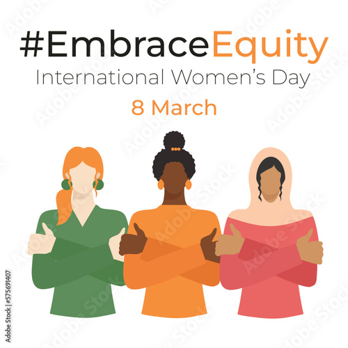 Inernational Women's Day 8 march 2023 Embrace Equity bacground.