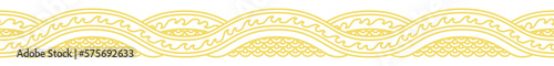 Oriental water wave seamless pattern. Line art.