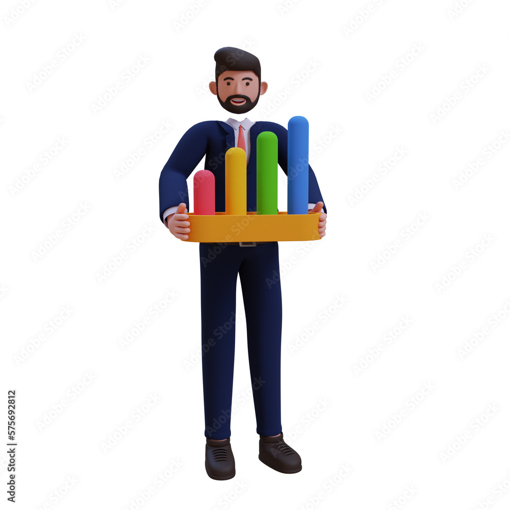 3d Business. icon isolated on white background. 3d rendering illustration 3d Business. icon isolated on white background. 3d rendering illustration