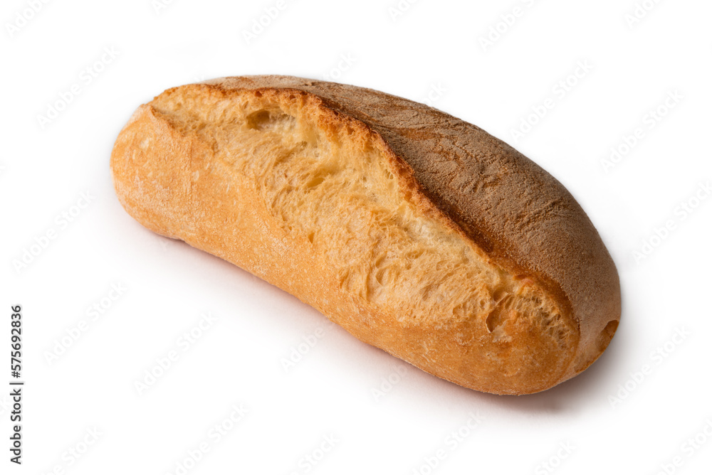 Ciabatta, tradizionale pane italiano isolato su fondo bianco Ciabatta, tradizionale pane italiano isolato su fondo bianco