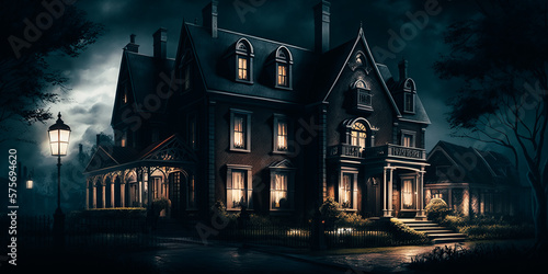 Townhouse  architectural project  sketch  illustration dark